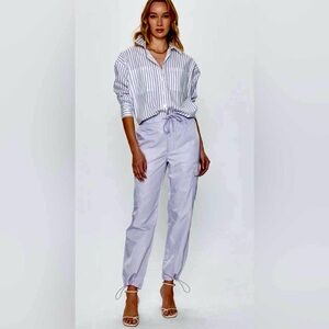 NWT ANTHROPOLOGIE Pistola Jade Lilac Purple Parachute Cargo Pants - Size L